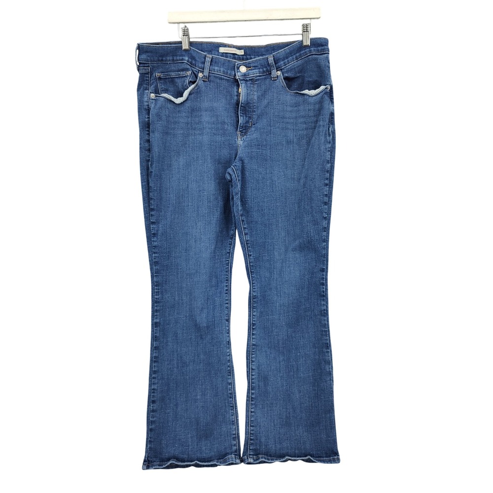 Levis Womens Classic Bootcut Western Stretchy Jeans 16 Blue Medium Wash Denim